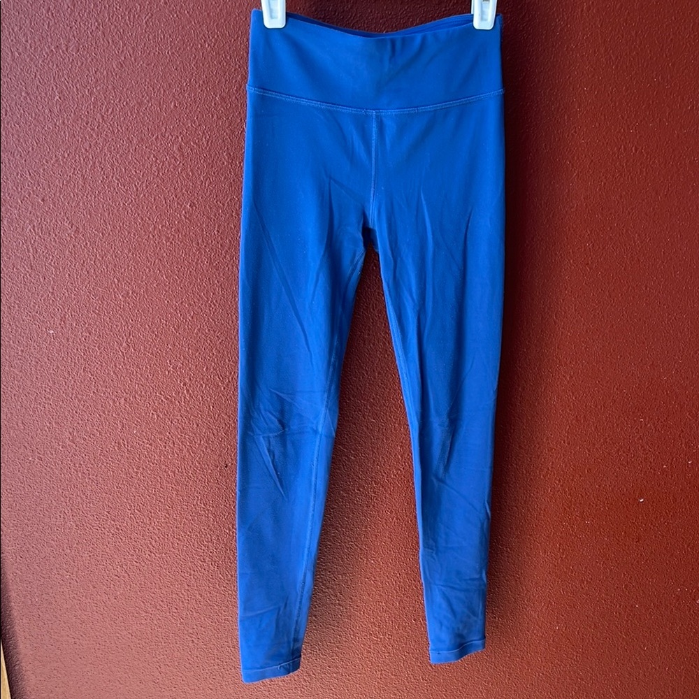 Athleta Girl High Rise Powervita Chit Chat blue leggings